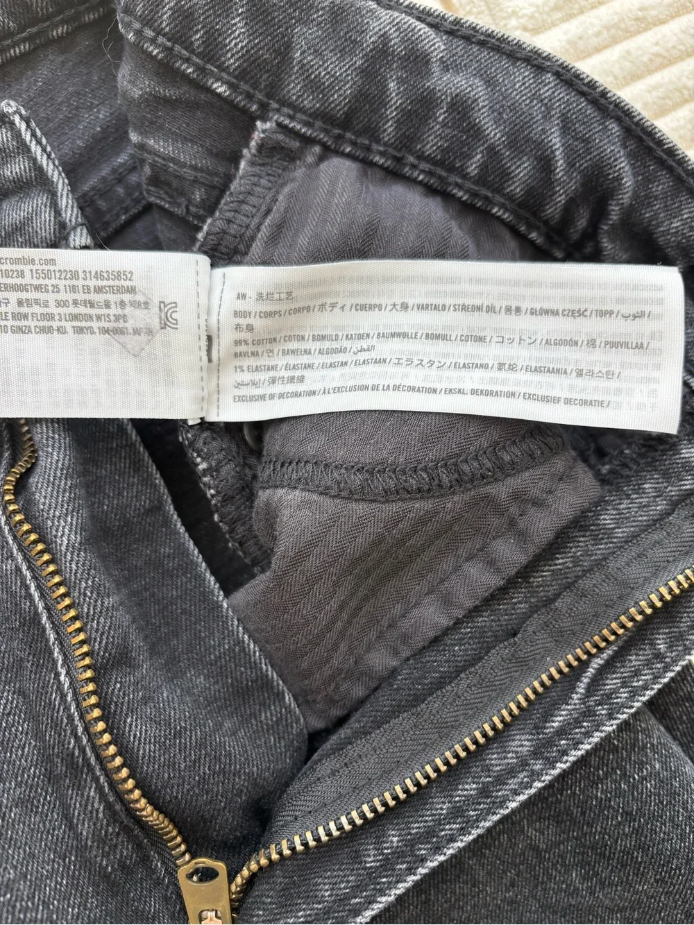 Abercrombie & Fitch The Ankle Straight Ultra High Rise Jeans Size 26 Dark Gray - Picture 6 of 7
